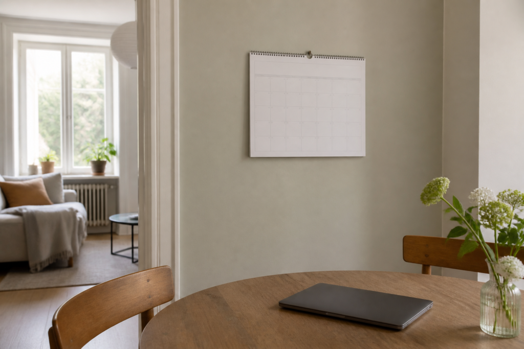 Kalender och stängd laptop, periodval för iptv abonnemang